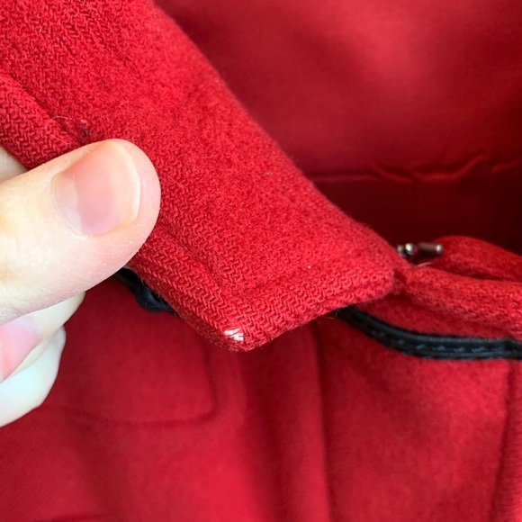 Burberry Brit Red Wool Toggle Coat - Picture 10 of 12
